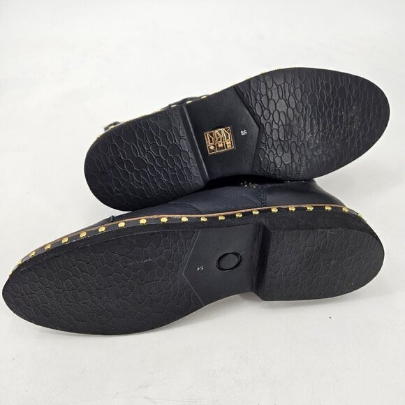 New Free People Atlas Puffer Chelsea Boots Womens 39/9 Black Leather Nylon - Picture 7 of 10